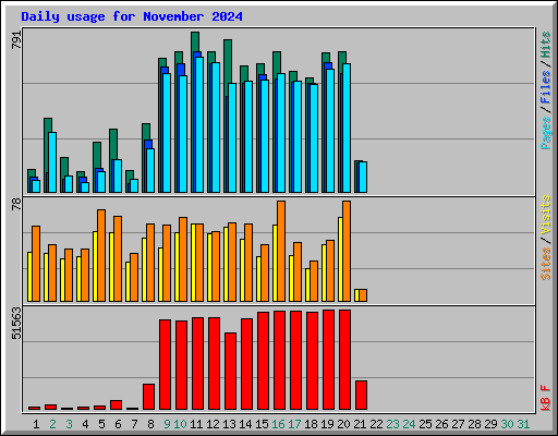 Daily usage for November 2024