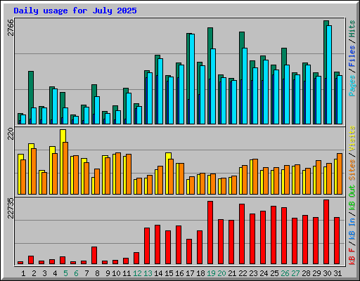 Daily usage for July 2025