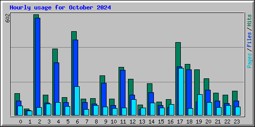 Hourly usage for October 2024