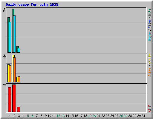 Daily usage for July 2025