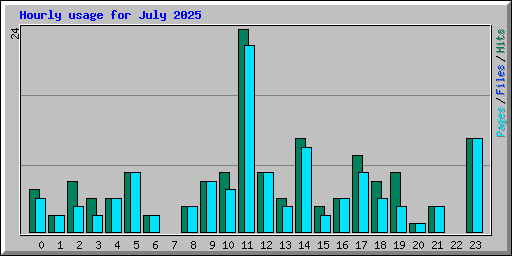 Hourly usage for July 2025