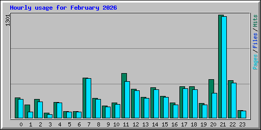 Hourly usage for February 2026